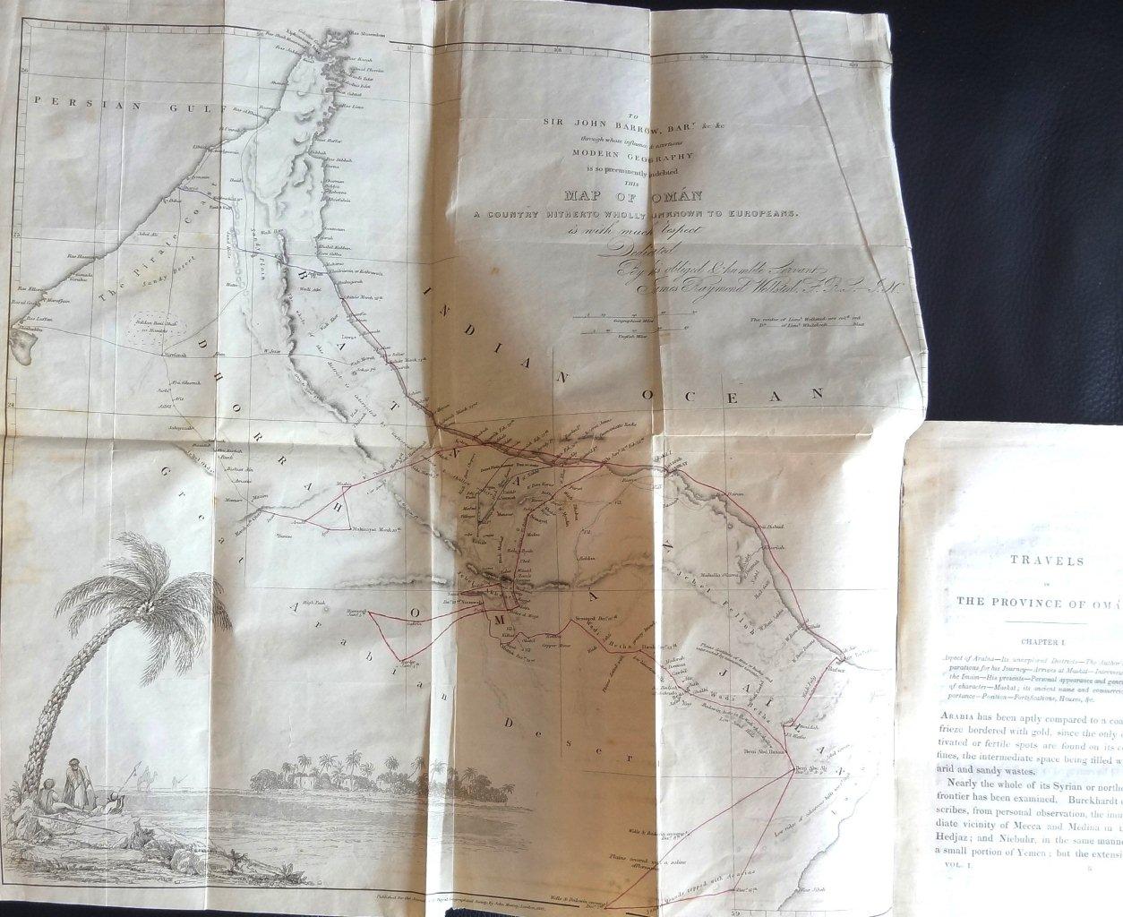 Antique map Oman wellsted 1838