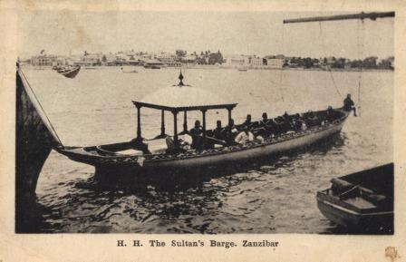 Antique postcard zanzibar boat sultan