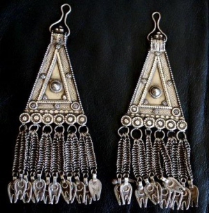 Omani antique silver earrings